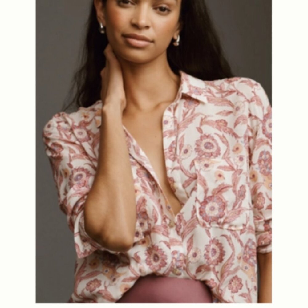 Anthropologie Pilcro The Romy Relaxed Buttondown Shirt size medium